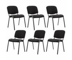 Set 6x Sedie Ufficio Ken In Tessuto Nero