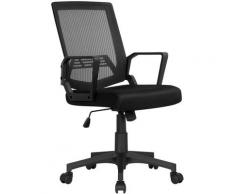 Yaheetech Sedia da Scrivania Ufficio Ergonomica a Rotelle Girevole in Rete con Braccioli Schienale