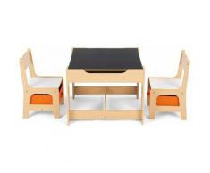3 Pezzi Tavolo per Bambini con 2 Sedie Set di Mobili per Bimbo in MDF non Tossico e Inodore