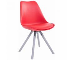 Sedia Toulouse in similpelle gambe tonde Rosso Bianco