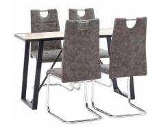 Set Sala da Pranzo 5 pz in Similpelle Marrone