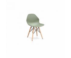 Sedia per sala da pranzo, cucina poltrona moderna stile nordico plastica e legno stile moderno di