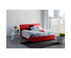 Letto Anna singolo con contenitore, Made in Italy, in tessuto, cm 90x200, con apertura Frontale,