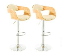 Set 2 Sgabelli Rétro KINGSTON in similpelle Natura/crema