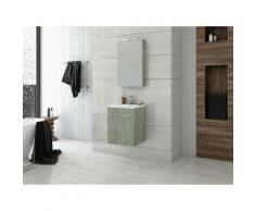 Set Mobili Snap - con Base, Lavabo, Specchio, Pensile, Ante, Luci, Lampade - da Bagno - Grigio,