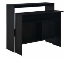 Tavolo da Bar a 2 Livelli Nero 130x40x120 cm