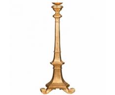 Candelabro Candeliere Porta Candele da Appoggio in Legno Decorato 1 Braccio