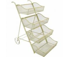 Scaffale Portapiante Da Esterno In Ferro 4 Ripiani Adami Display Iron Cart Bianco