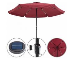 Ombrellone con 32 luci LED Ø 330cm parasole idrorepellente giardino o balcone Rosso