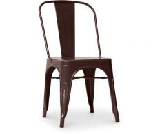 Sedia stile Tolix sedile quadrato - Nuova Edizione - Metallo Bronzo