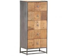 YOUTHUP Cassettiera 45x30x100 cm in Legno Massello di Recupero - Marrone