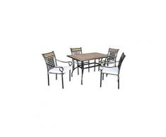 Set stilnovo tavolo 120x80xh72 con mosaico con 4 poltrone sedie arredo esterno - Fraschetti