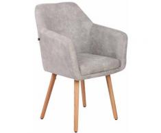 Sedia pranzo UTRECHT in similpelle vintage Grigio Natura
