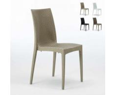 Sedie Poly rattan bar giardino gelateria impilabile BISTROT Grand Soleil | Beige