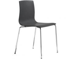 Gbshop - SEDIA ALICE confezione da 4 pezzi Antracite ignifugo/ gambe Acciaio Cromato