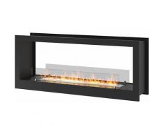 Camino A Bioetanolo Da Incasso 120x50 Cm Bifacciale 2 Side 1200 Nero