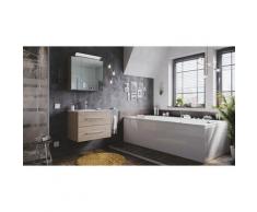 Emotion - Set di mobili da bagno Firenze 70 2 parti rovere chiaro e armadio specchio