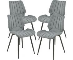 Sedia per Sala da Pranzo Pohorje 77 x 57,5 x 46 cm Set di 4 Tessuto Imbottito Grigio Scuro