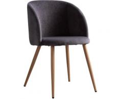 PACK 4 Sedie per sala pranzo in Velluto con Braccioli Kana Velluto Grigio - Sklum