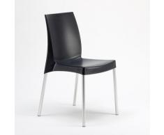 Sedia bar cucina in polipropilene gambe acciaio impilabile leggera BOULEVARD Grand Soleil | Nero
