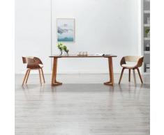 Sedia da Pranzo Crema in Legno Piegato e Similpelle - crema - Youthup
