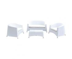 Set Da Giardino Divano Poltrone E Tavolino In Polyrattan Morel Amsterdam Bianco