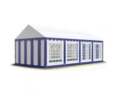 4x8m Tendone per Feste, Gazebo PVC 500, bianco-blu
