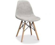 Privatefloor - Premium Sedia Deswick - Full Tessuto Grigio chiaro