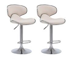 Set 2 Sgabelli Cucina Las Vegas V2 in Tessuto Crema Cromato