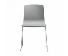Sedia con base a slitta alice, struttura cromo, con seduta in tecnopolimero disponibile in più