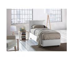 Letto Singolo sfoderabile Contenitore Apertura Frontale Veronica Made in Italy Bianco