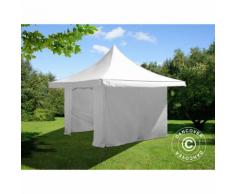 Gazebo pieghevole Gazebo rapido FleXtents Pagoda Xtreme 50 4x4m / (5x5m) Bianco, inclusi 4 fianchi