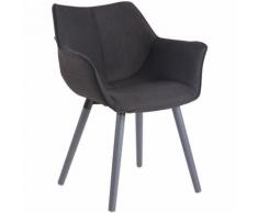 Sedia Soggiorno Zack V2 In Stoffa Nero Grigio