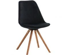 Sedia Pranzo Pegleg In Velluto Nero Noce