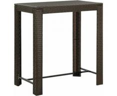 YOUTHUP Tavolo da Bar da Giardino Marrone 100x60,5x110,5 cm Polyrattan - Marrone