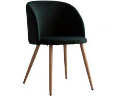 PACK 4 Sedie per sala pranzo in Velluto con Braccioli Kana Velluto Verde Jungle - Sklum