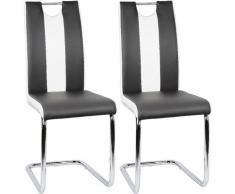 Set di 2 sedie da pranzo, nero, con struttura in metallo
