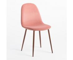 Sedia in Velluto Glamm Blush Legno scuro - Sklum