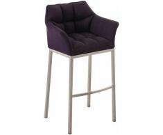 Sgabello Damaso in Tessuto Viola Acciaio inox