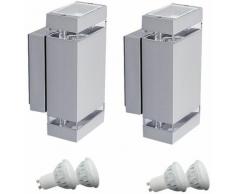 Etc-shop - Set di 2 lampade da parete si illumina in su giù faretti nel set, tra cui lampade a LED