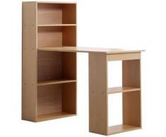 HOMCOM Scrivania Computer con Libreria Salvaspazio Porta PC per Ufficio Studio in Legno120x55x120cm