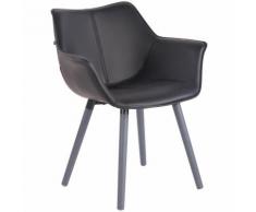 Sedia Soggiorno Zack V2 In Similpelle Nero Grigio