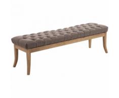 Panca design RAMSES in legno chiaro antico tessuto Tortora 150 cm