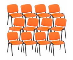 Set 12 Sedie Ufficio Visitatore Ken Imbottite In Similpelle Arancione
