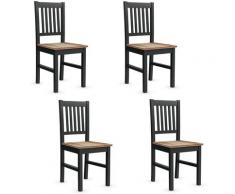 Set di 4 sedie in Legno, Sedie con Schienale e Sedile Ampio, Sedie per Sala da Pranzo, Ideale per