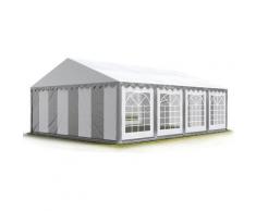 5x8m Tendone per Feste, Gazebo PVC 500 g/m², bianco-grigio