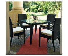 Set Da Giardino Tavolo E 4 Sedie In Wicker Ranieri Swing