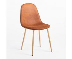 SKLUM Sedia Sala Pranzo in Similpelle Glamm Similpelle Legno naturale