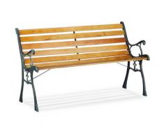 Relaxdays - Panca da Giardino, 2 Posti, con Listelli in Legno, in Ghisa, HLP 73,5 x 126 x 52,5 cm,