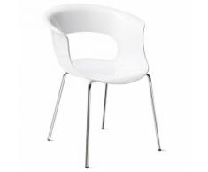 Poltroncina miss b antishock, piedi cromati e seduta in policarbonato disponibile in molte